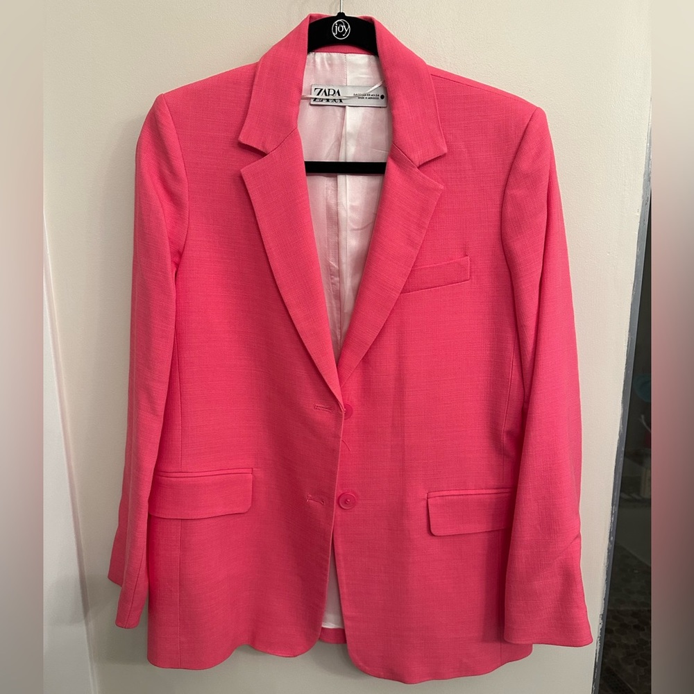 Zara hot pink oversized blazer